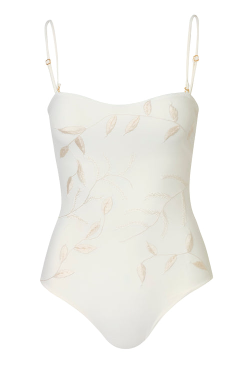 Esteros Hand-Embroidered One Piece / Ivory